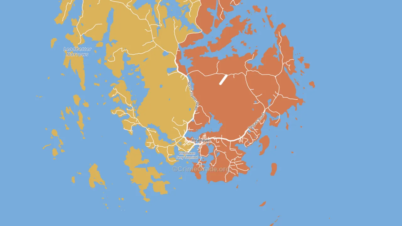 Vinalhaven, ME Map of Vehicle Theft Rates