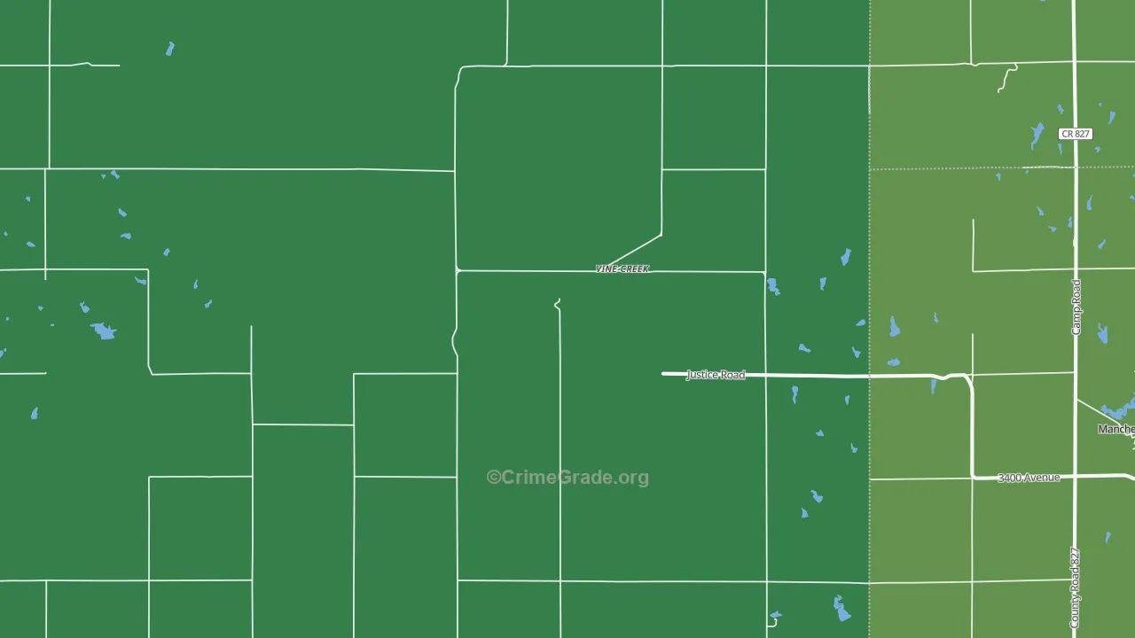 Vine Creek, KS Map of Vehicle Theft Rates