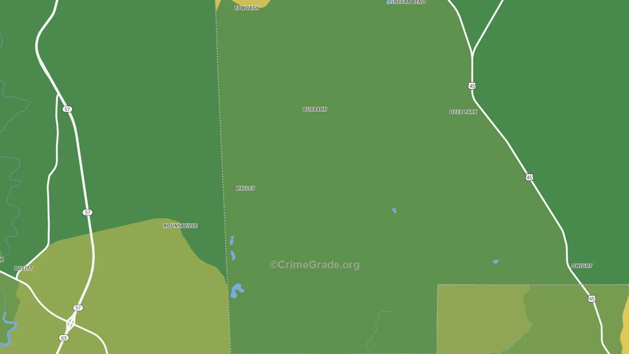 Vinegar Bend, AL Map of Vehicle Theft Rates