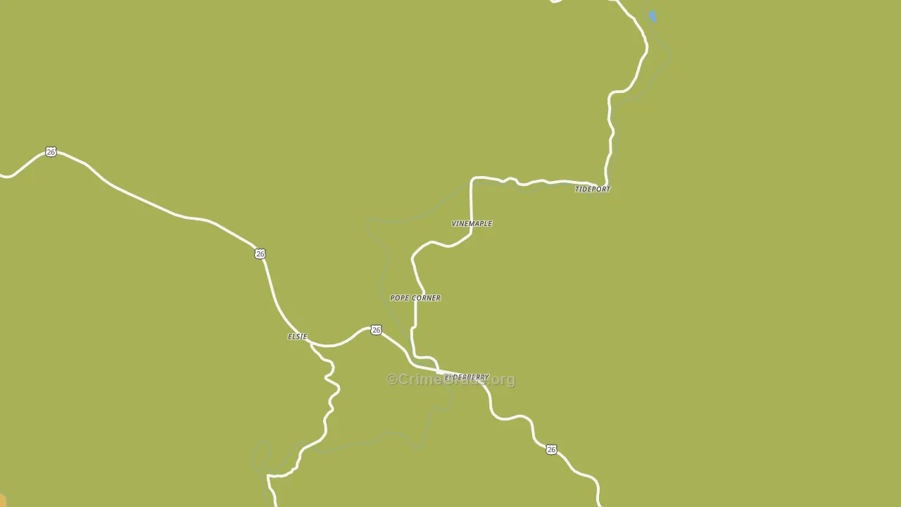 Vinemaple, OR Map of Vehicle Theft Rates