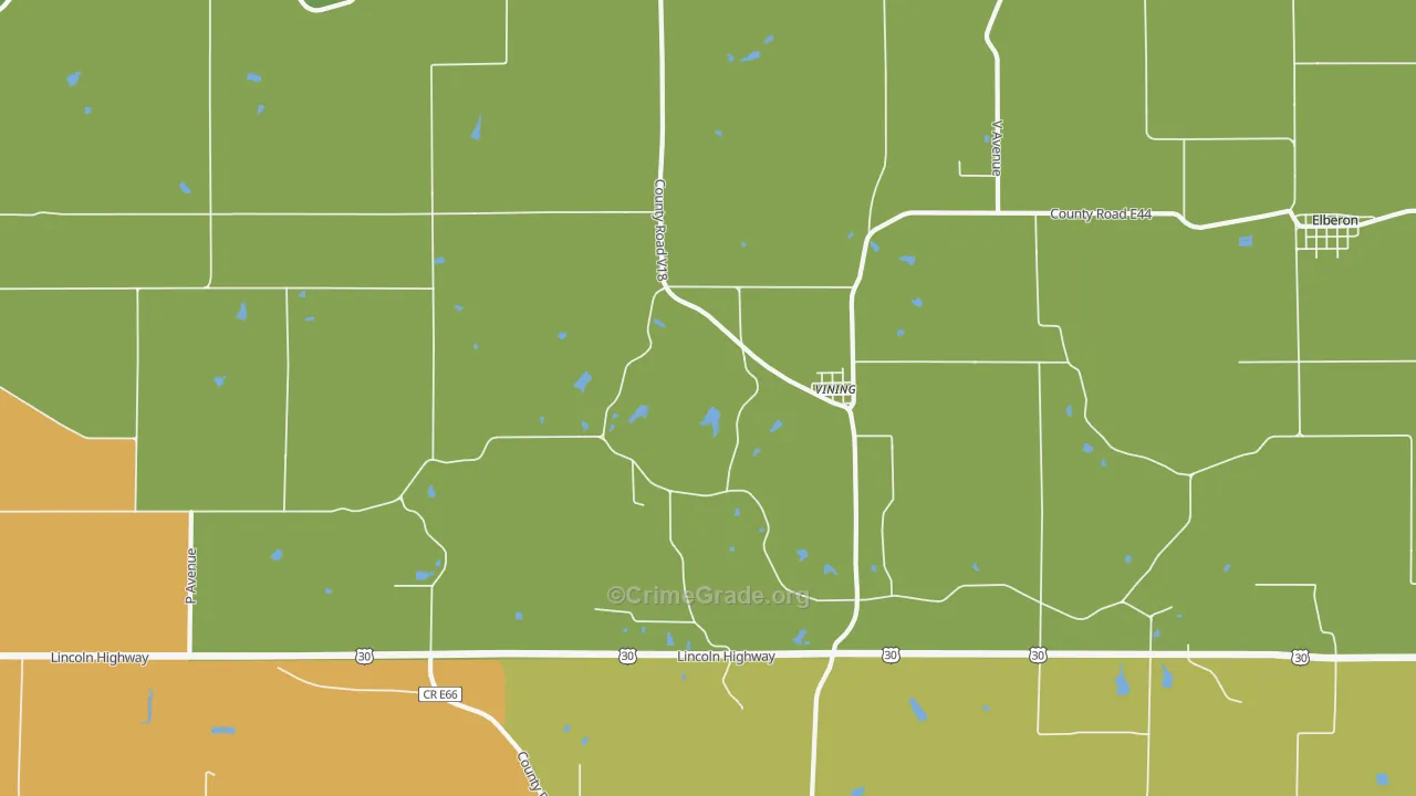 Vining, IA Map of Vehicle Theft Rates