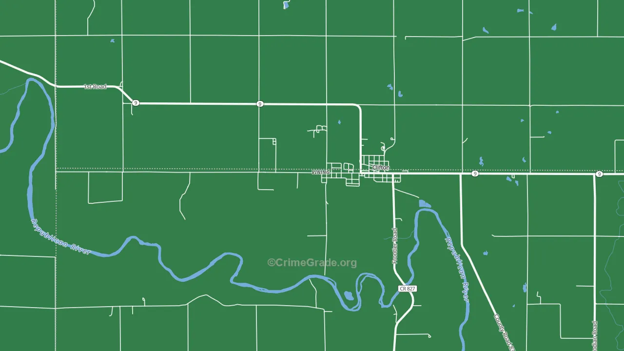 Vining, KS Map of Vehicle Theft Rates