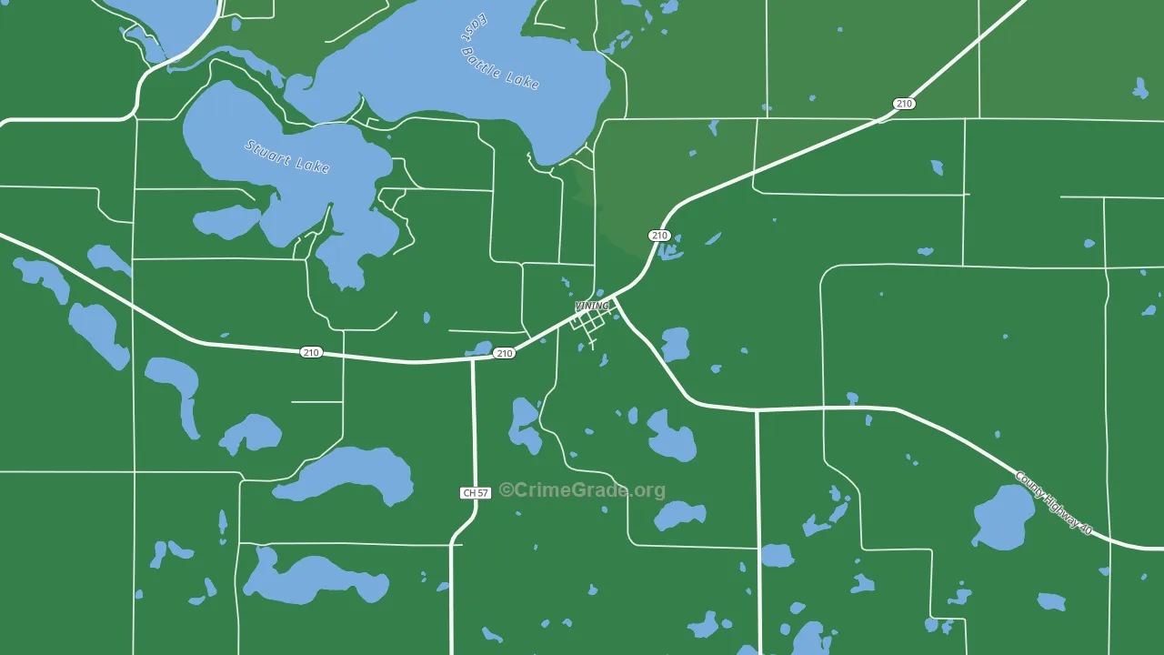 Vining, MN Map of Vehicle Theft Rates