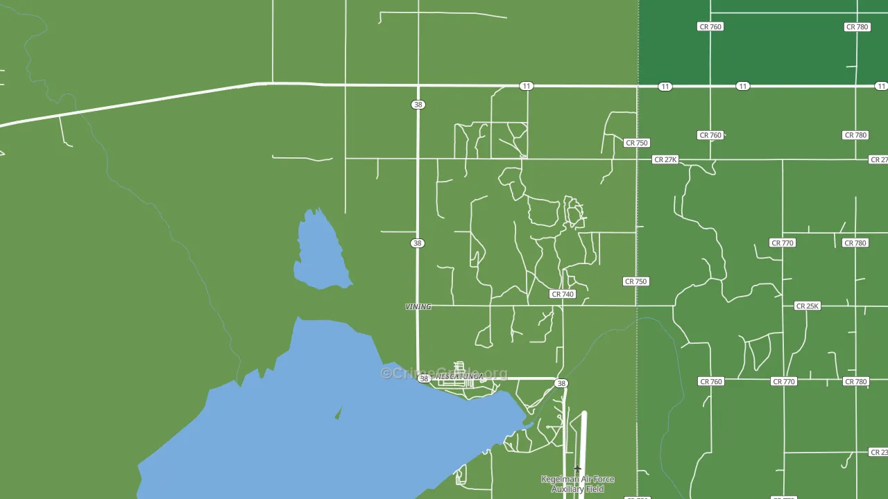 Vining, OK Map of Vehicle Theft Rates