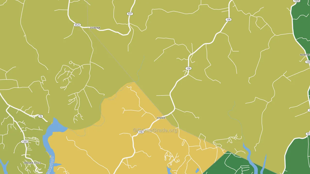 Vinnie, KY Map of Vehicle Theft Rates