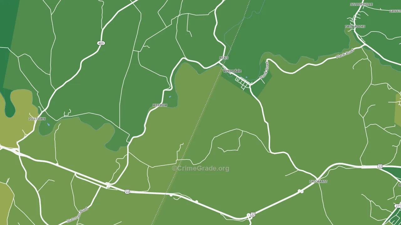 Vintondale, PA Map of Vehicle Theft Rates