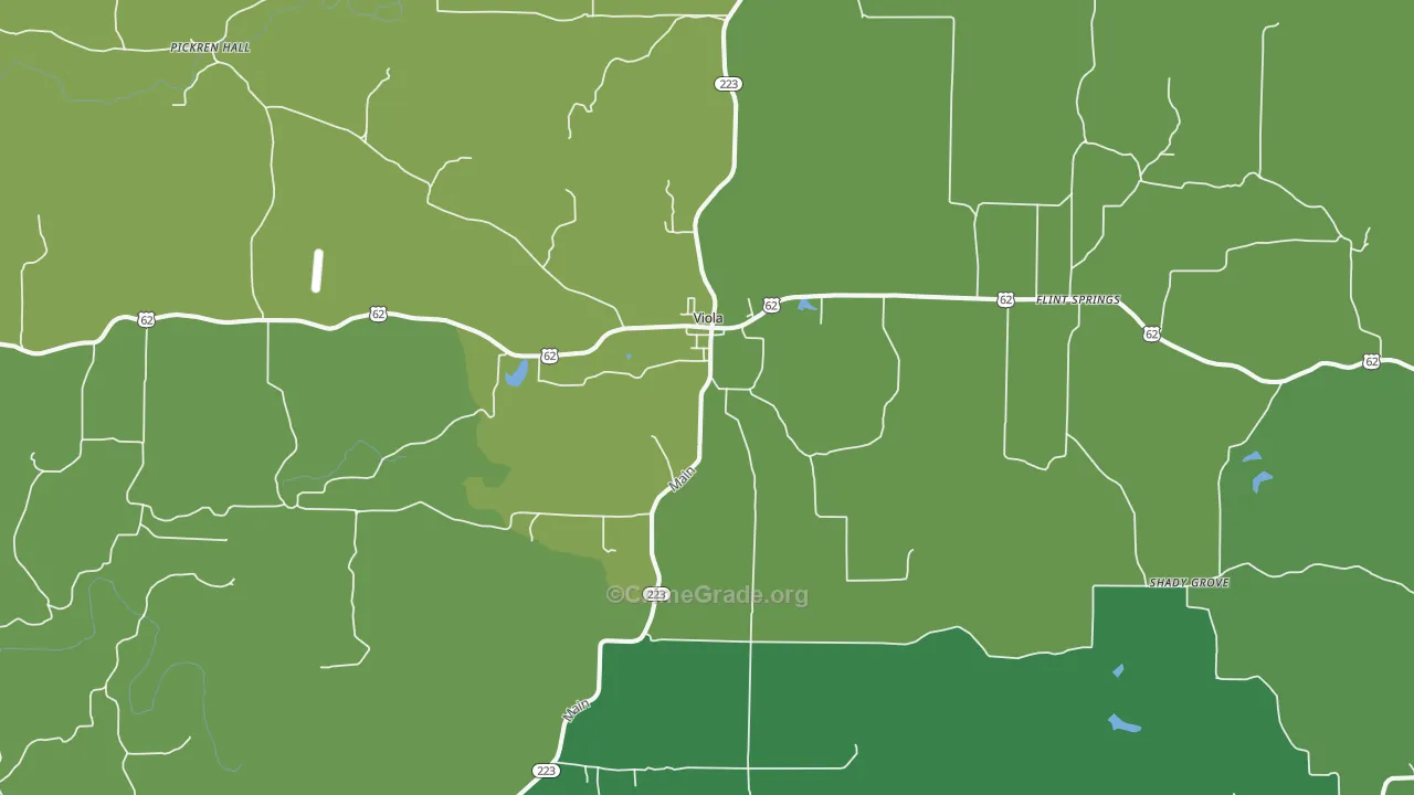 Viola, AR Map of Vehicle Theft Rates