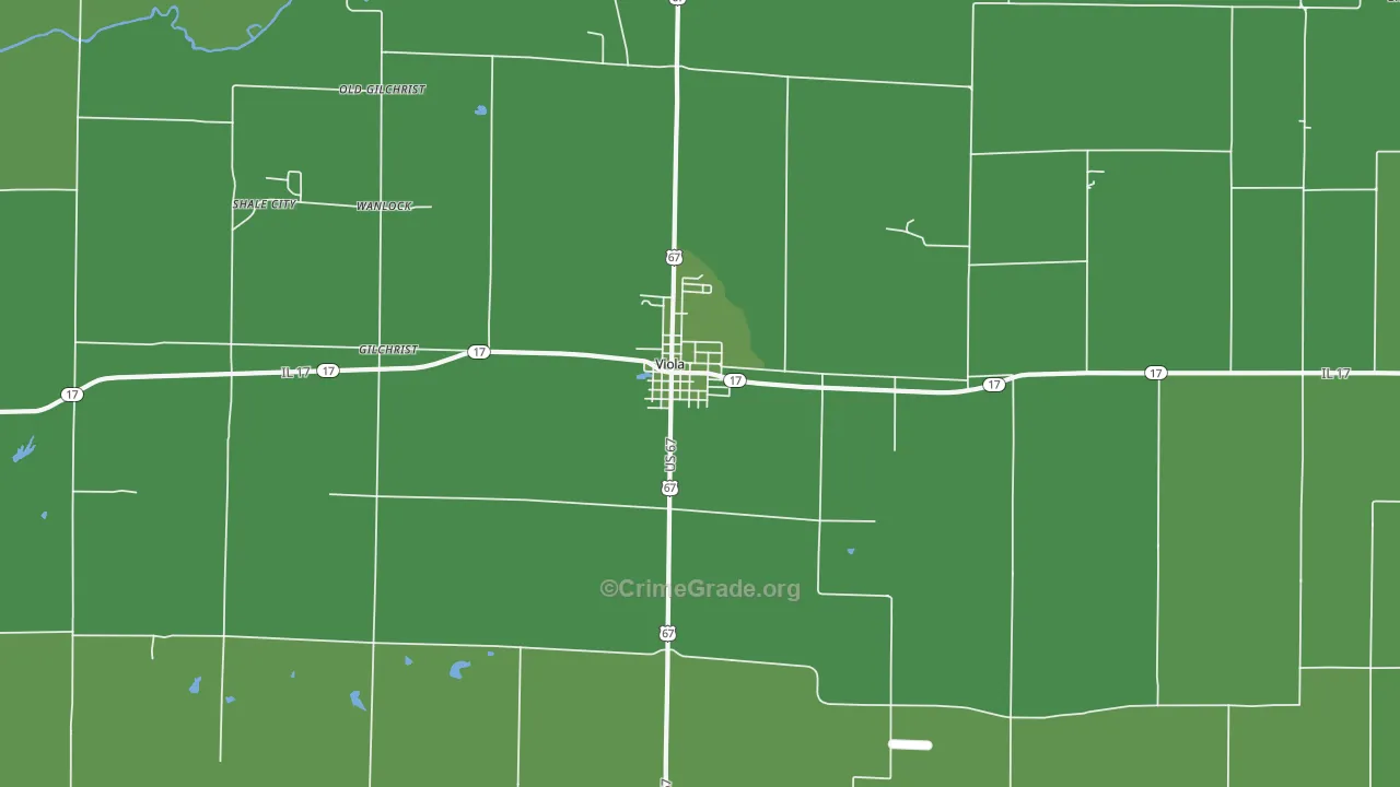 Viola, IL Map of Vehicle Theft Rates