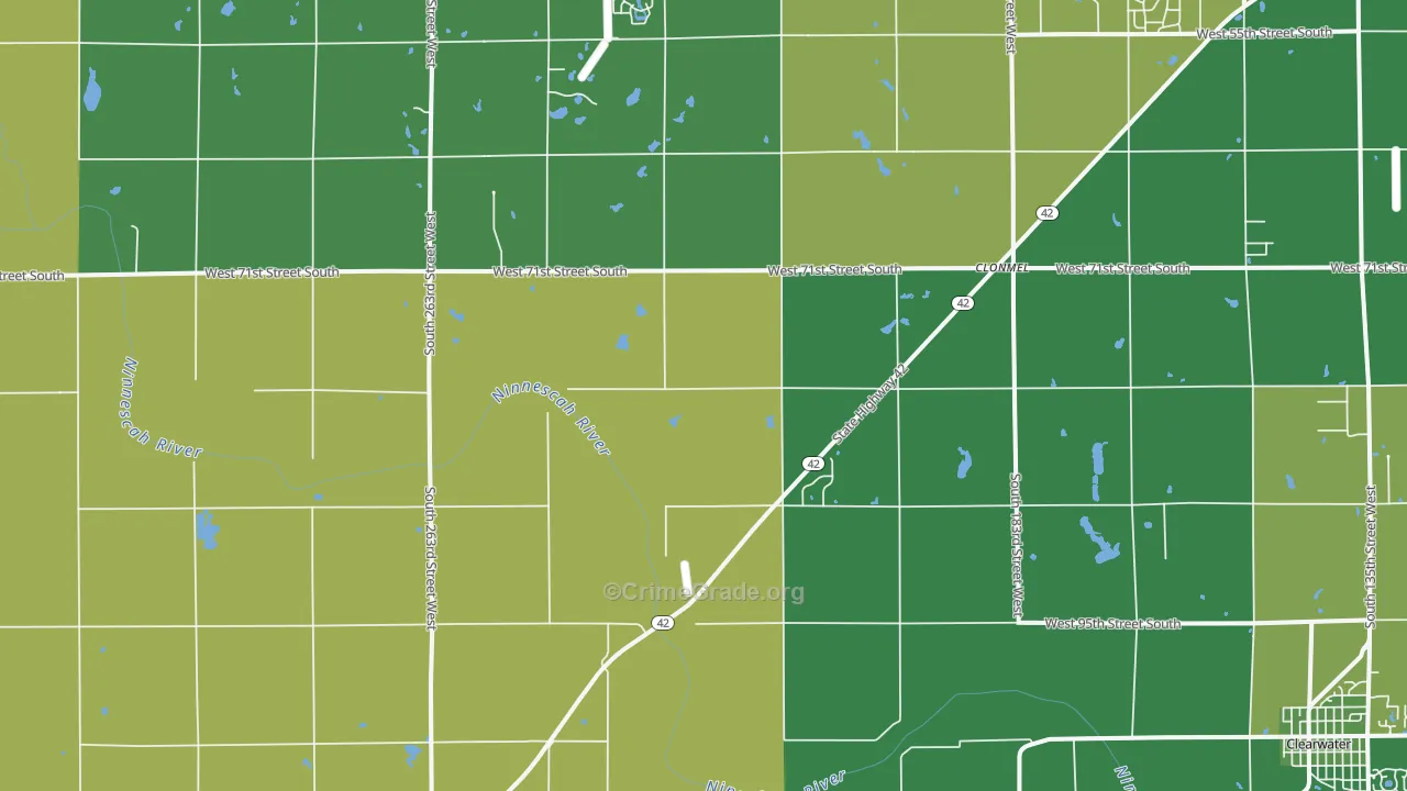Viola, KS Map of Vehicle Theft Rates