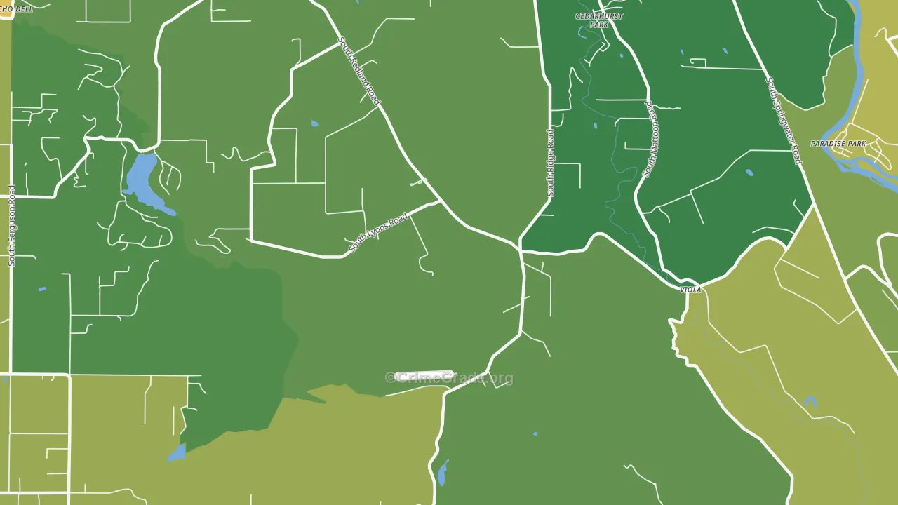 Viola, OR Map of Vehicle Theft Rates