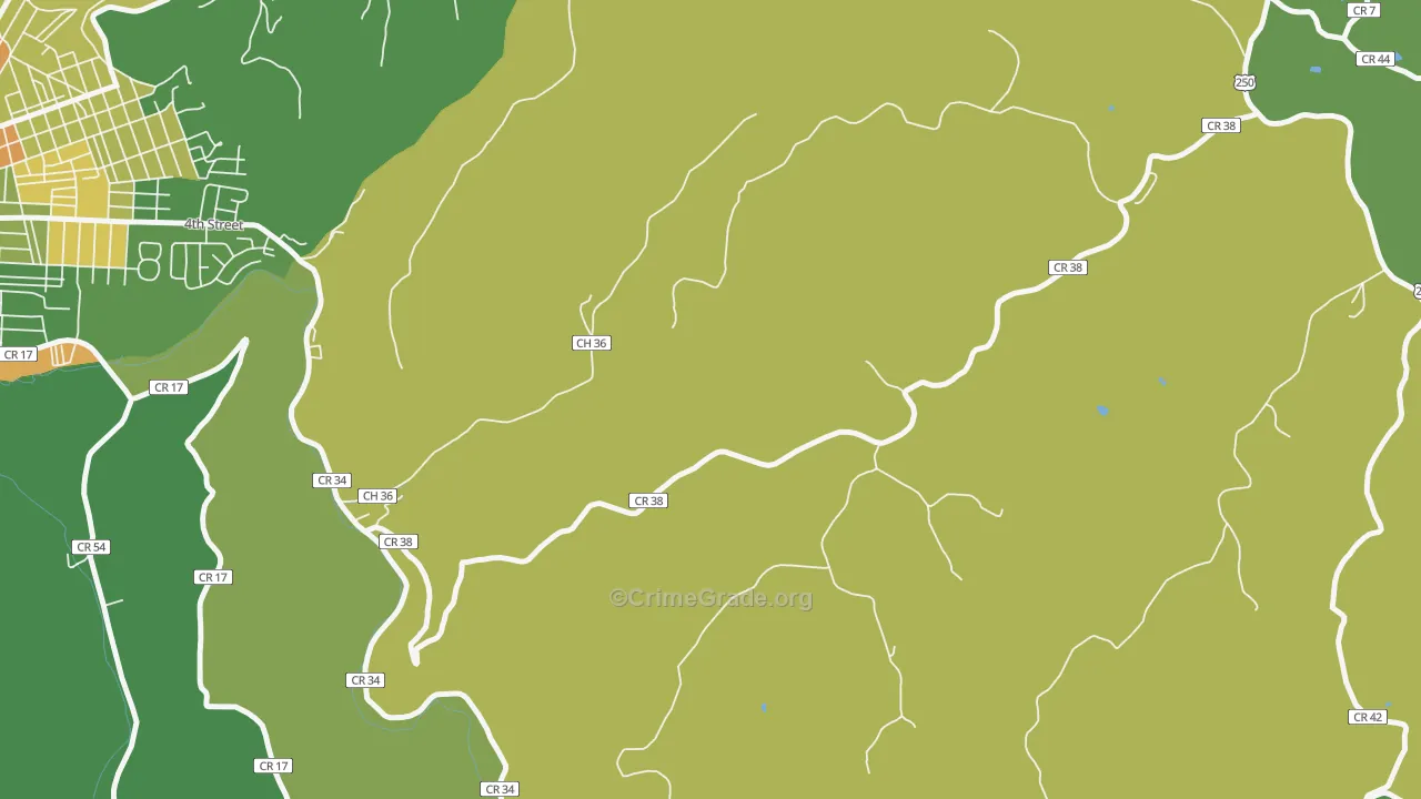 Viola, WV Map of Vehicle Theft Rates