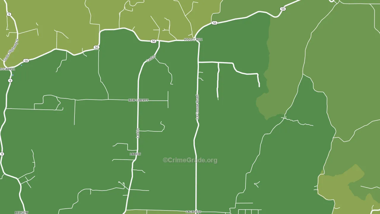 Violet Hill, AR Map of Vehicle Theft Rates