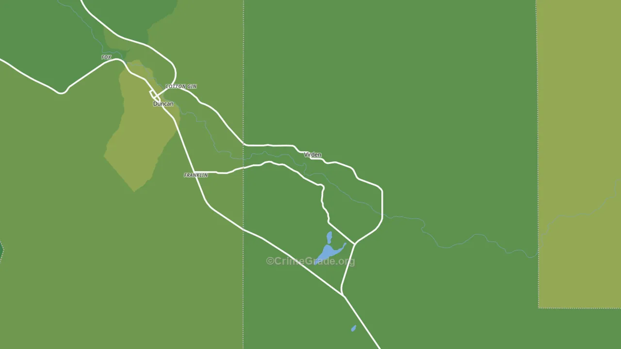 Virden, NM Map of Vehicle Theft Rates