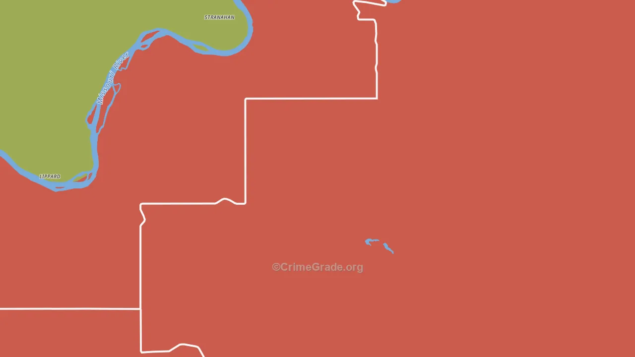 Virgelle, MT Map of Vehicle Theft Rates