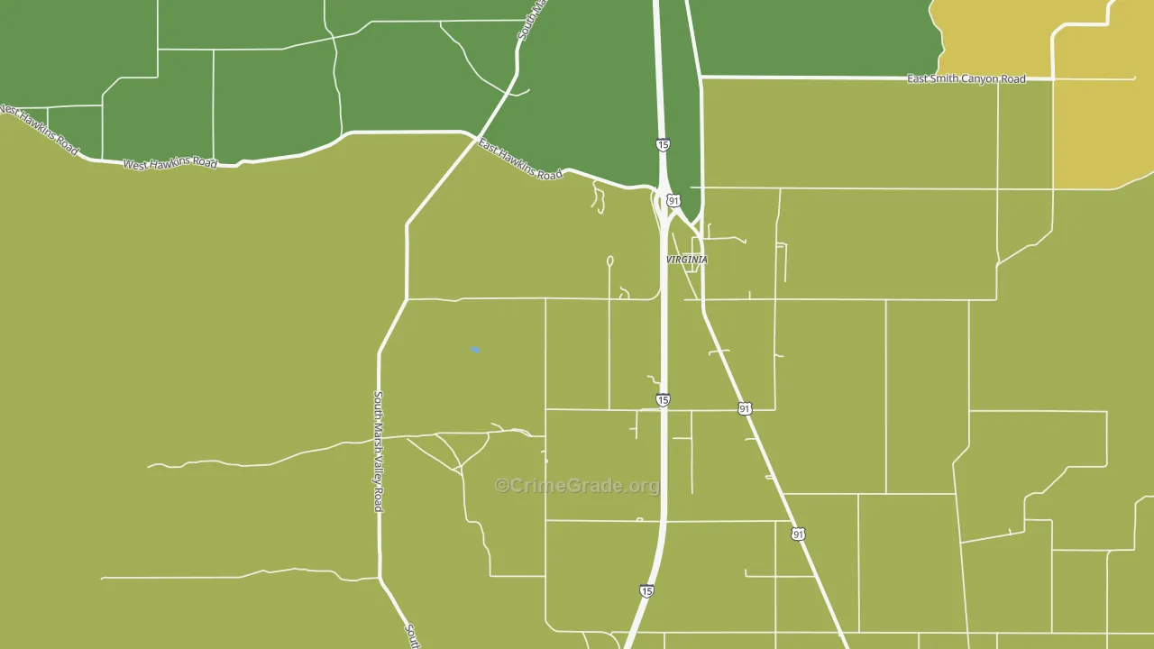 Virginia, ID Map of Vehicle Theft Rates