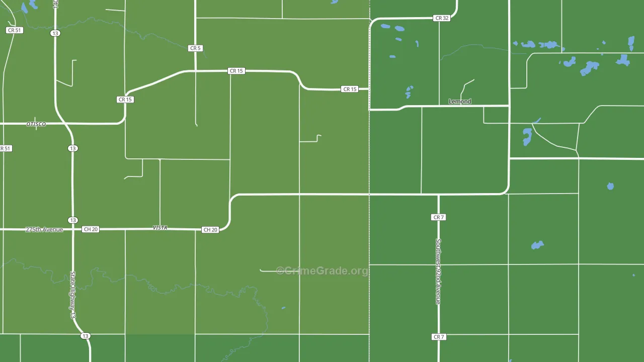 Vista, MN Map of Vehicle Theft Rates