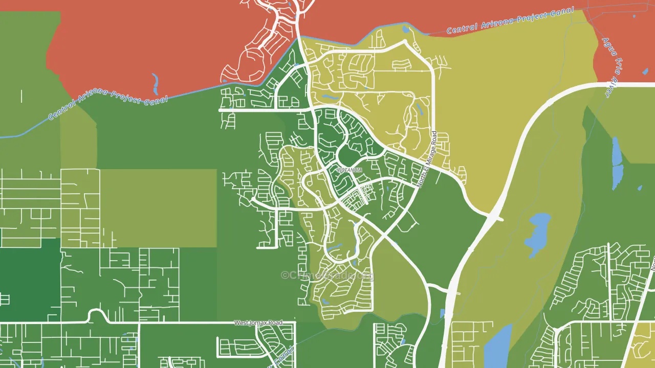 Vistancia, Peoria, AZ Map of Vehicle Theft Rates