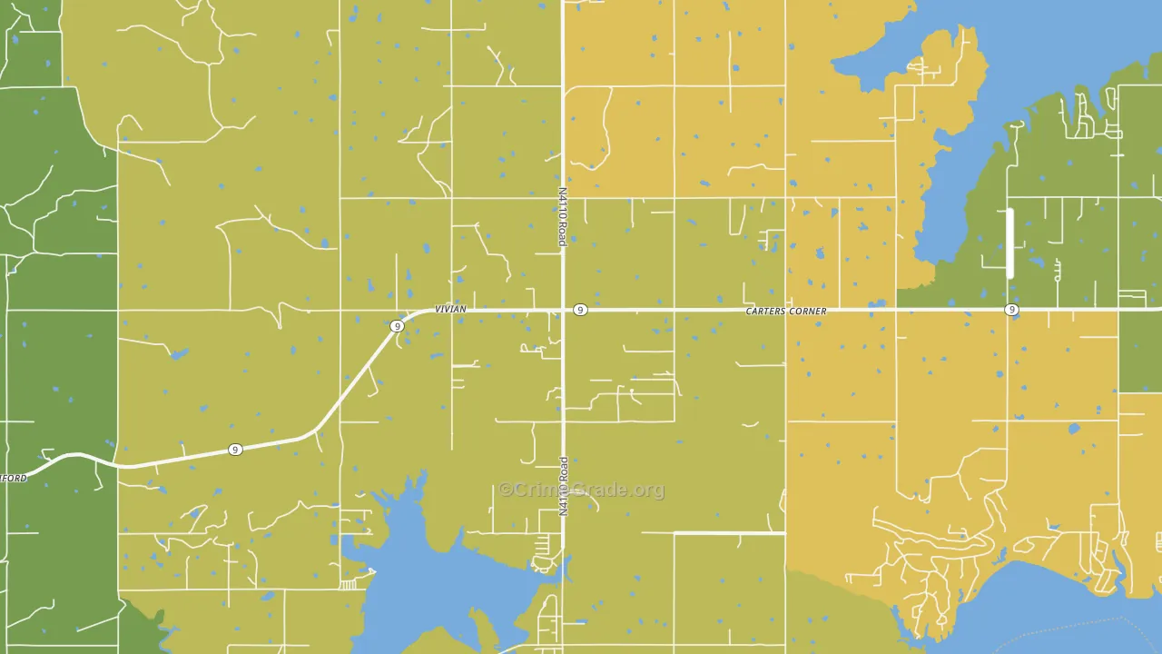 Vivian, OK Map of Vehicle Theft Rates