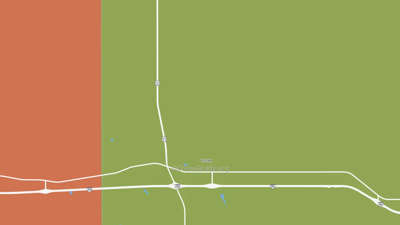 Vivian, SD Map of Vehicle Theft Rates