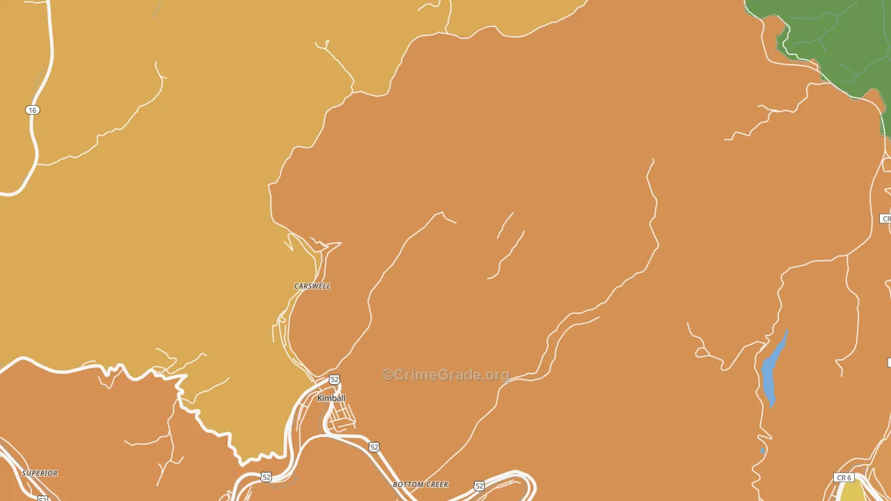 Vivian, WV Map of Vehicle Theft Rates