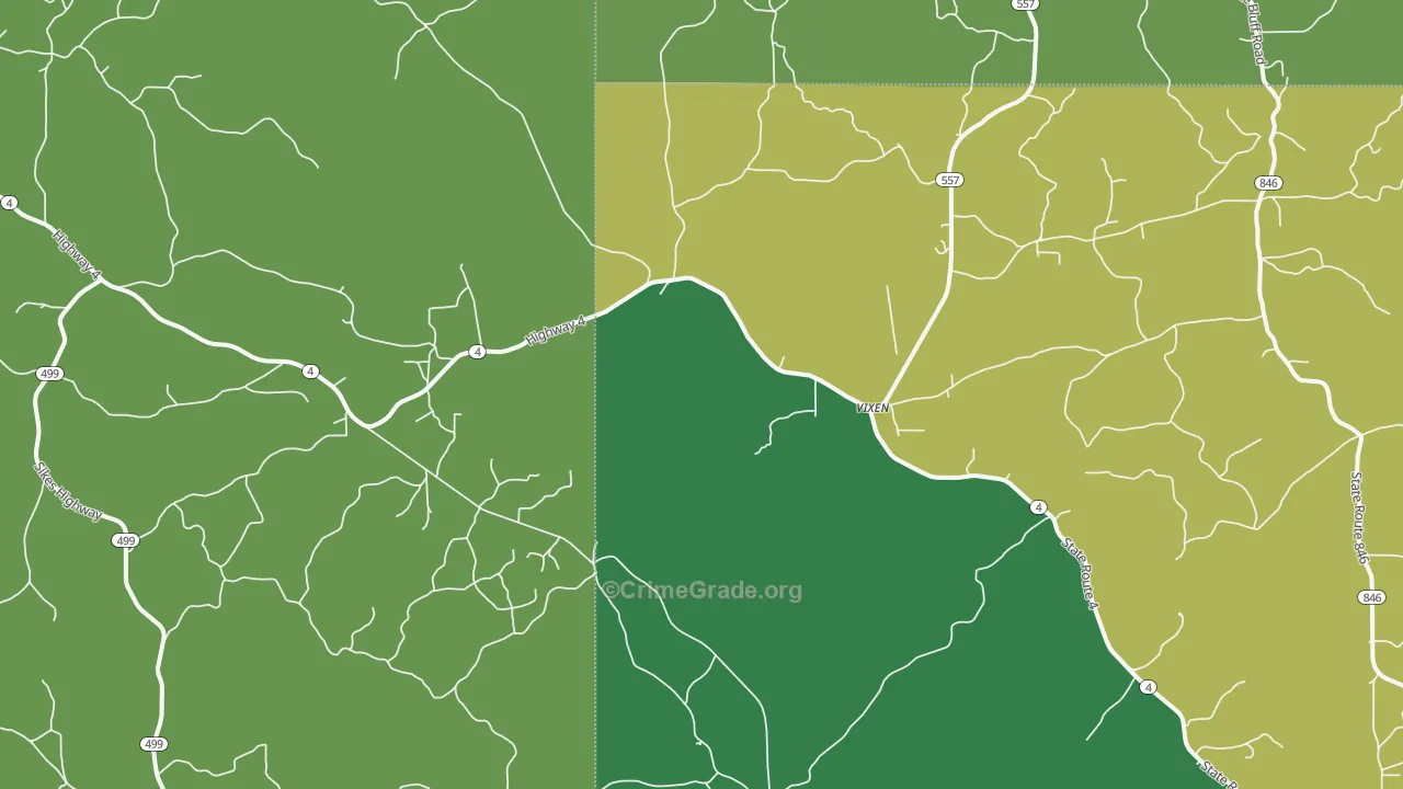 Vixen, LA Map of Vehicle Theft Rates