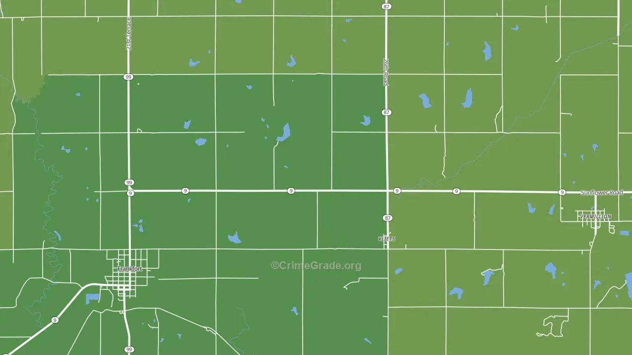 Vliets, KS Map of Vehicle Theft Rates
