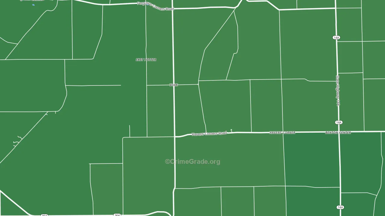 Voak, NY Map of Vehicle Theft Rates