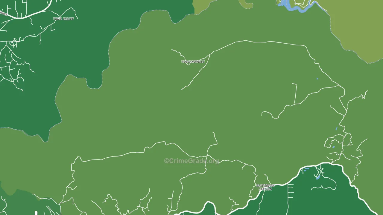 Volcanoville, CA Map of Vehicle Theft Rates