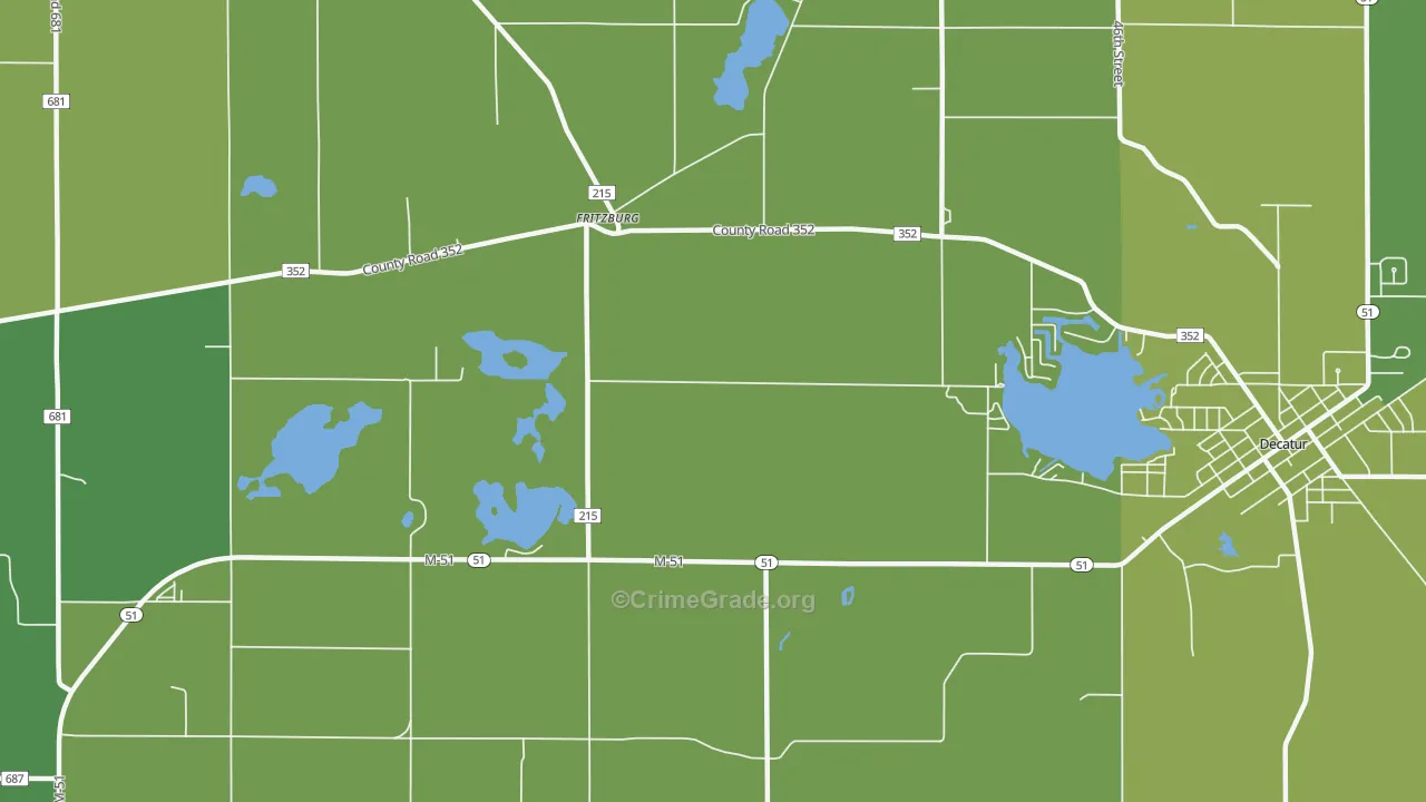 Volinia, MI Map of Vehicle Theft Rates