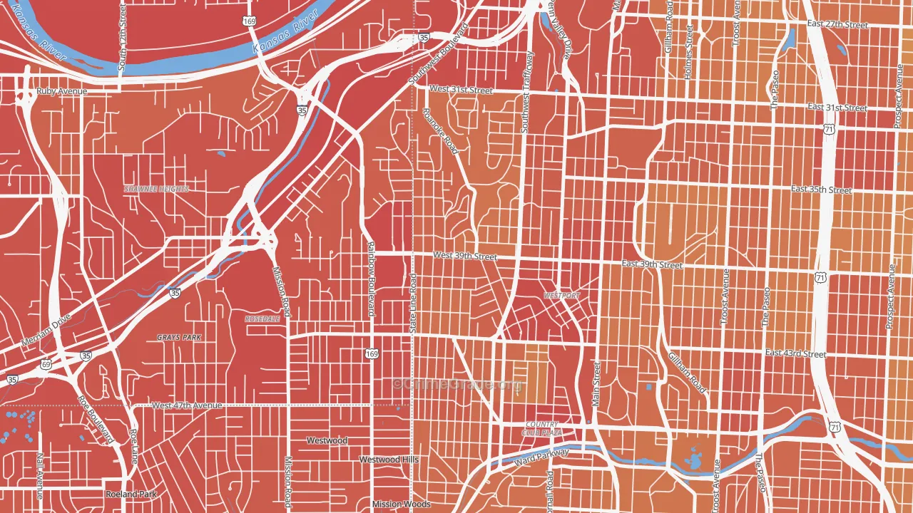 Volker, Kansas City, MO Map of Vehicle Theft Rates