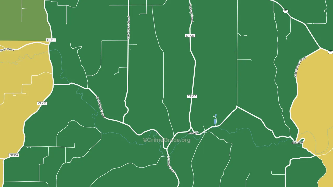 Volney, IA Map of Vehicle Theft Rates
