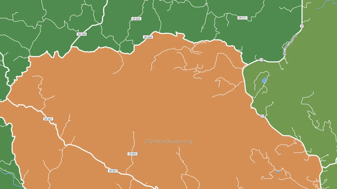 Volney, VA Map of Vehicle Theft Rates