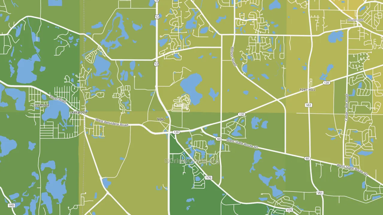Volo, IL Map of Vehicle Theft Rates