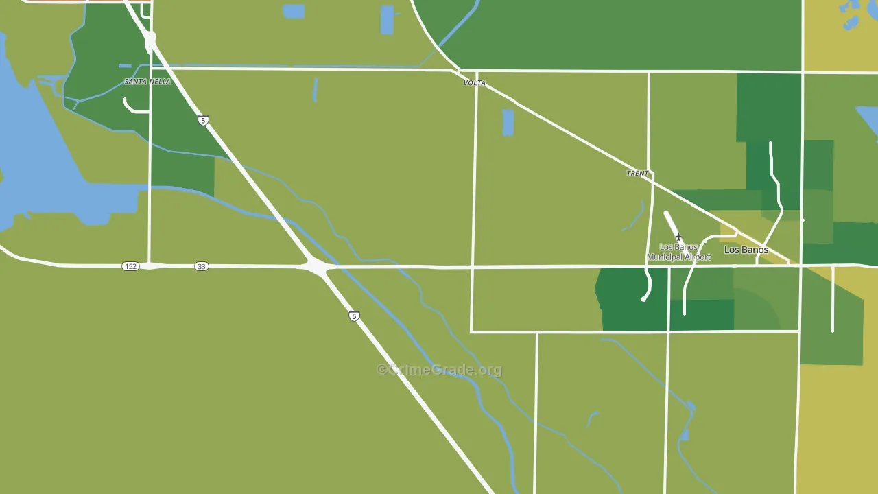 Volta, CA Map of Vehicle Theft Rates