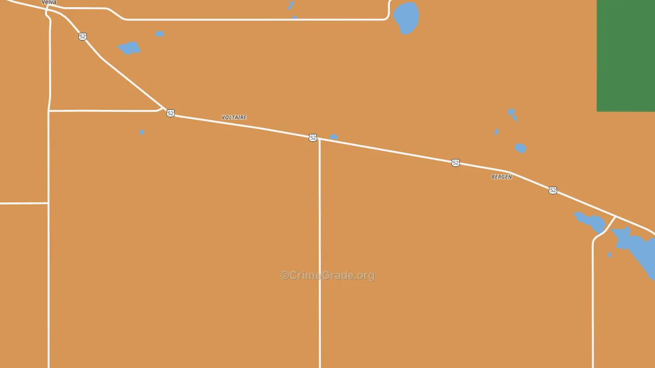 Voltaire, ND Map of Vehicle Theft Rates