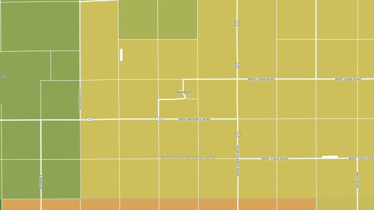 Voorhies, IA Map of Vehicle Theft Rates