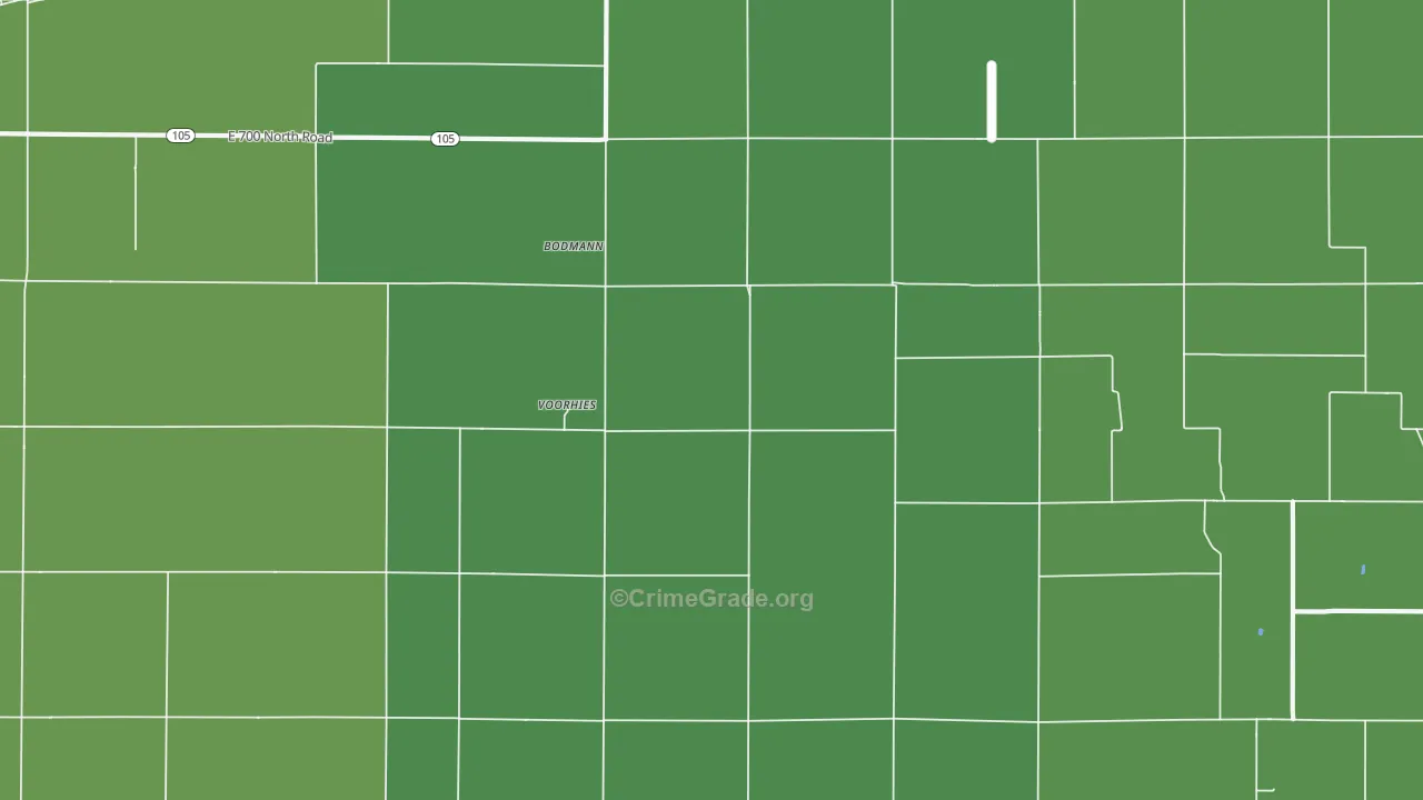 Voorhies, IL Map of Vehicle Theft Rates