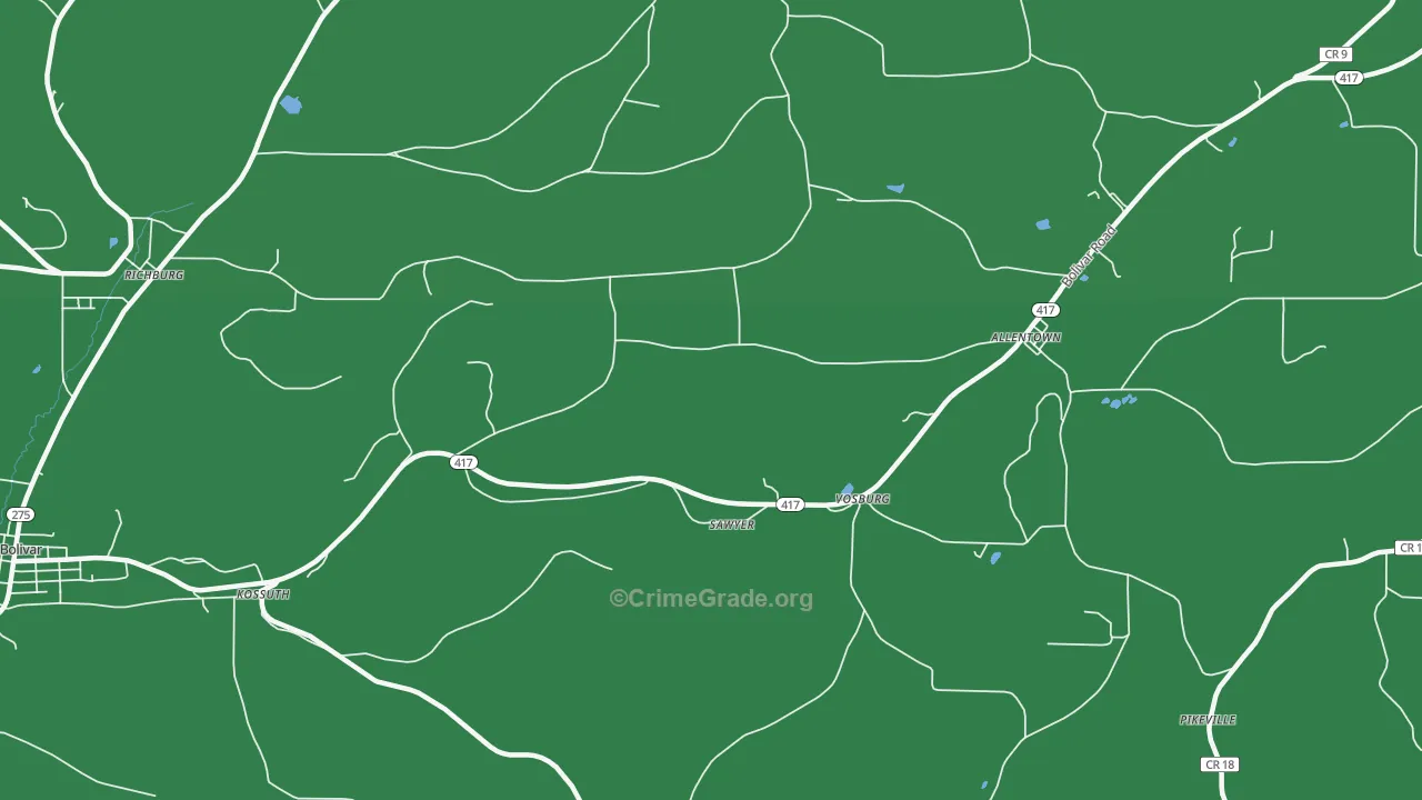 Vosburg, NY Map of Vehicle Theft Rates
