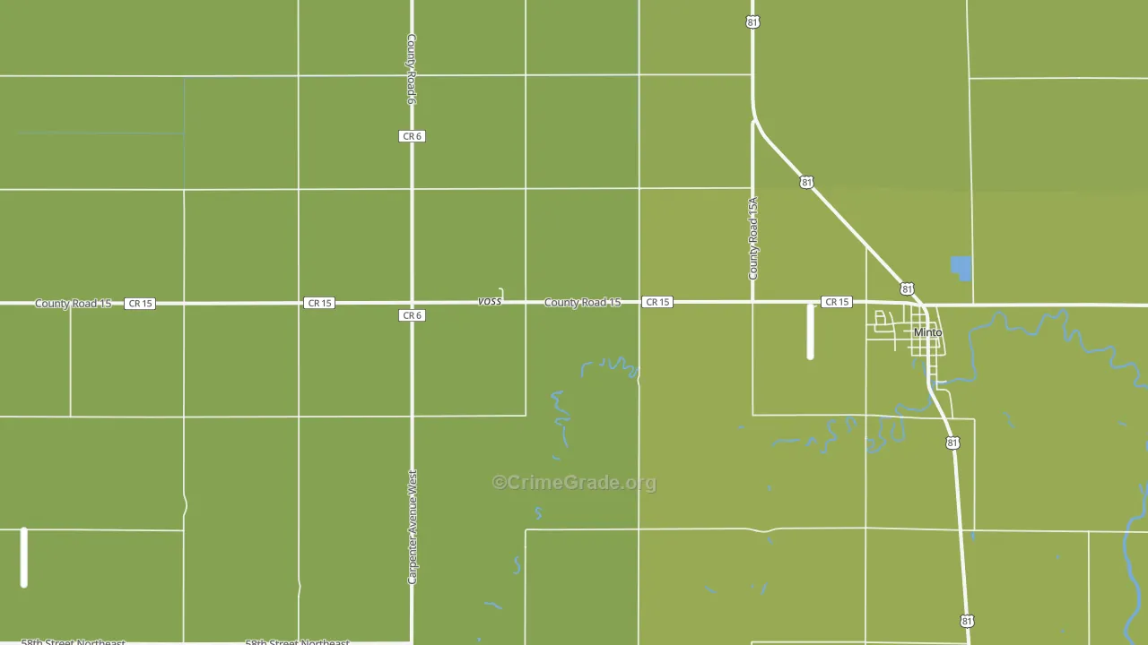 Voss, ND Map of Vehicle Theft Rates