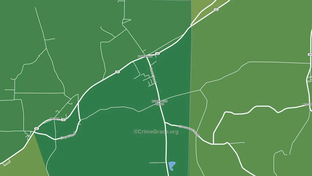 Vowinckel, PA Map of Vehicle Theft Rates