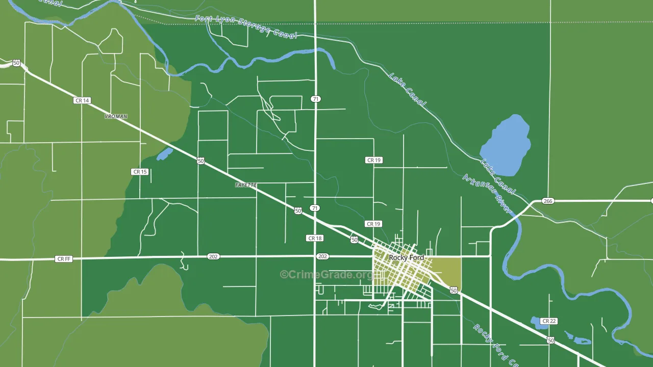Vroman, CO Map of Vehicle Theft Rates