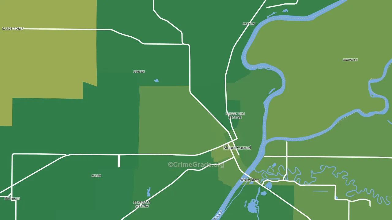 Wabash County, IL Map of Vehicle Theft Rates