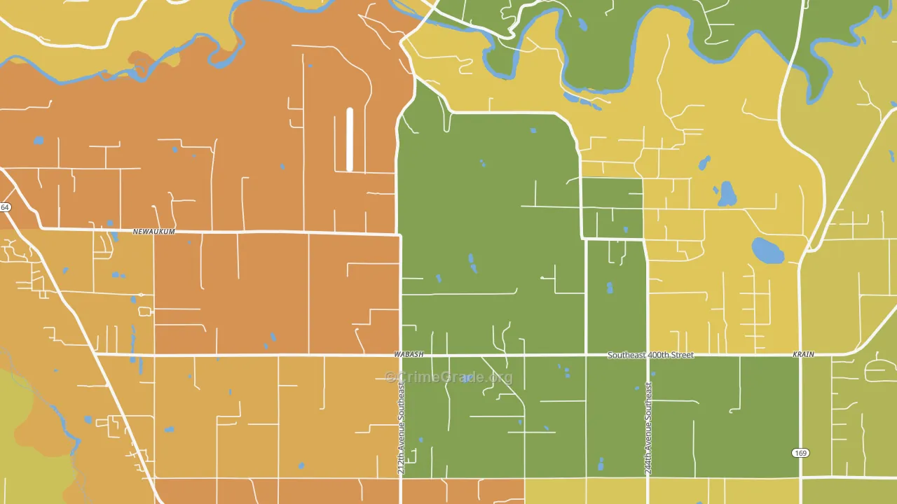 Wabash, WA Map of Vehicle Theft Rates