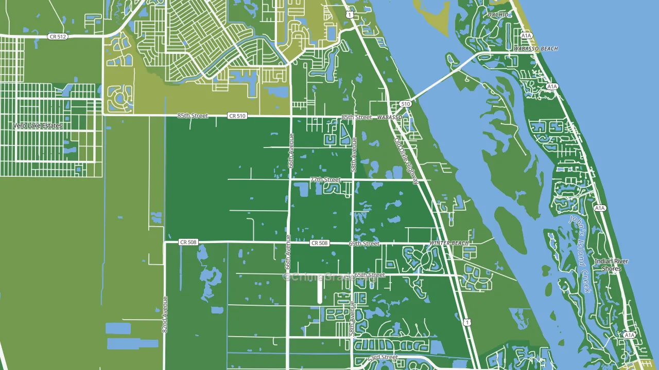 Wabasso, FL Map of Vehicle Theft Rates