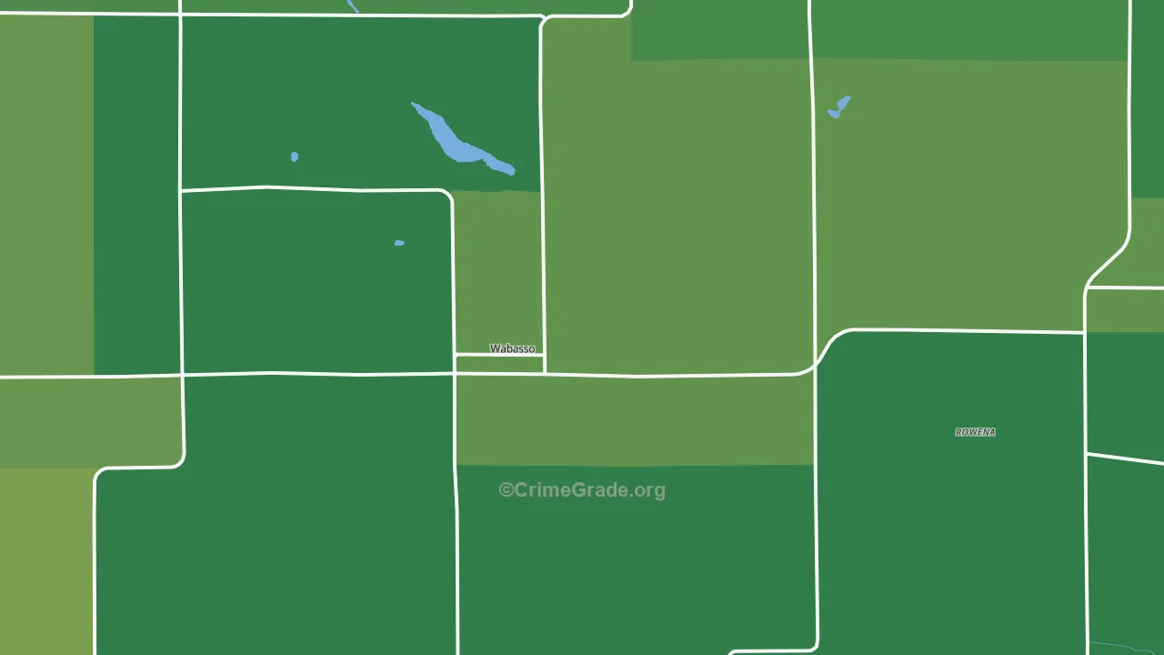 Wabasso, MN Map of Vehicle Theft Rates