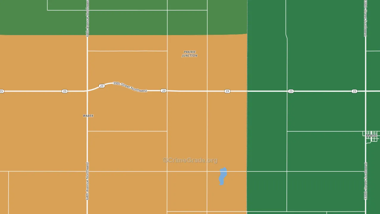 Wabek, ND Map of Vehicle Theft Rates