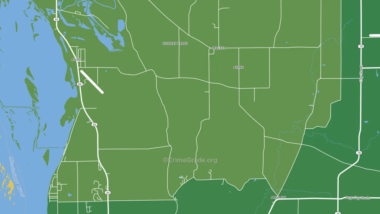 Wacker, IL Map of Vehicle Theft Rates