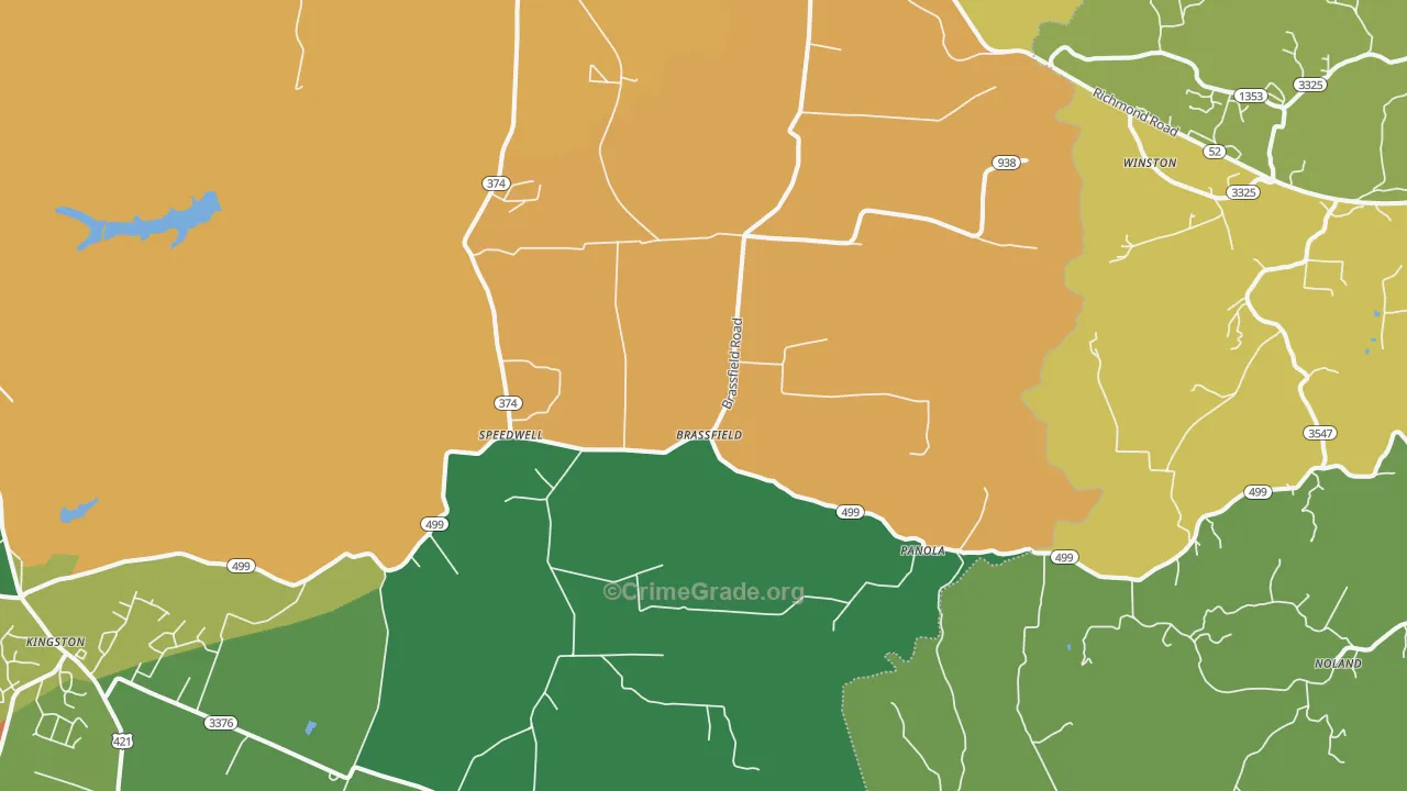 Waco, KY Map of Vehicle Theft Rates