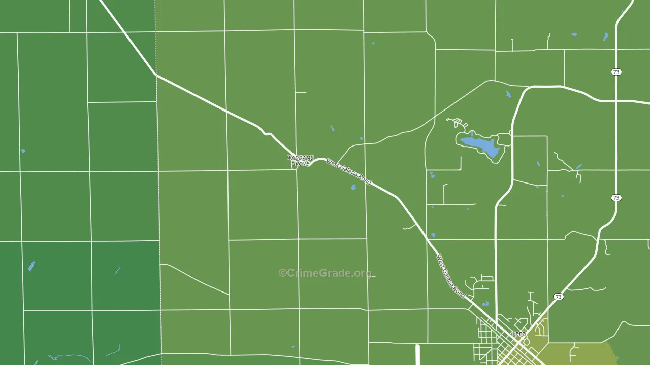 Waddams Grove, IL Map of Vehicle Theft Rates