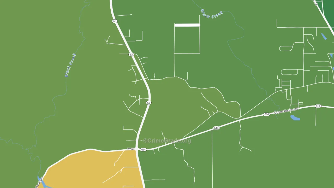 Wade, MS Map of Vehicle Theft Rates